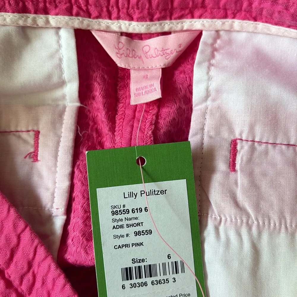 NWT Lilly Pulitzer Adie Short Women’s 6 Capri Pink Pull-On 98559 Preppy